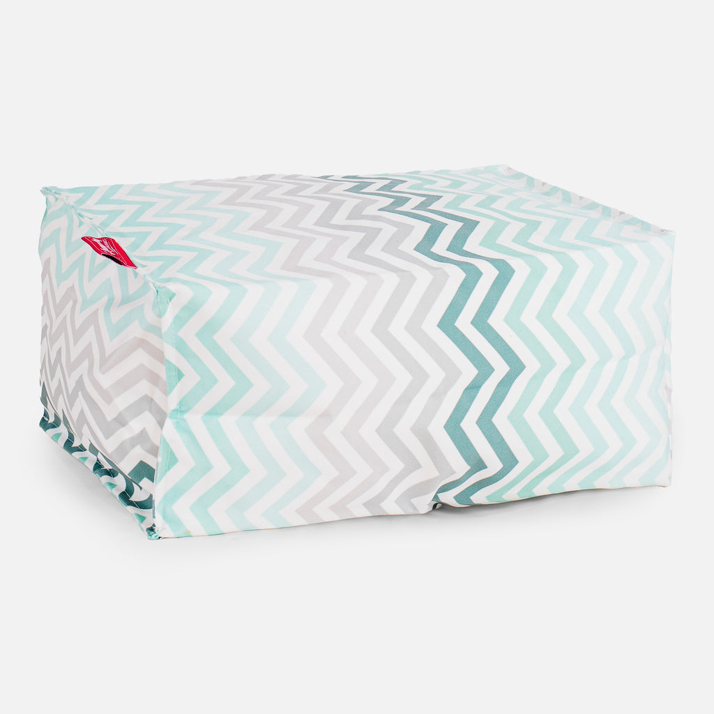 Pouf Poggiapiedi - Stampa Geometrica Chevron Alzavola 01