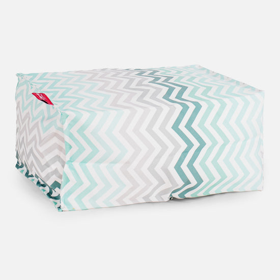 Pouf Poggiapiedi - Stampa Geometrica Chevron Alzavola 01