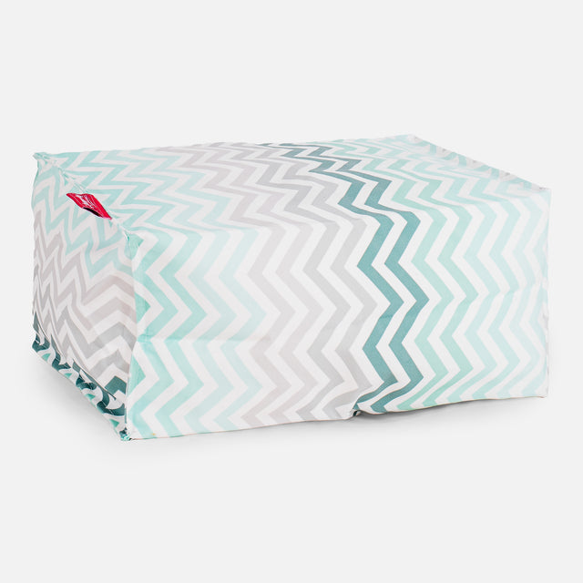Pouf Poggiapiedi - Stampa Geometrica Chevron Alzavola 01