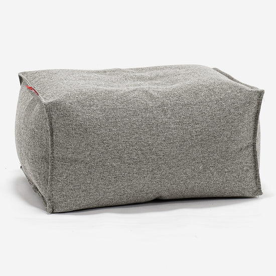 Pouf Poggiapiedi - Tessuto in Lana Interalli Argento 01