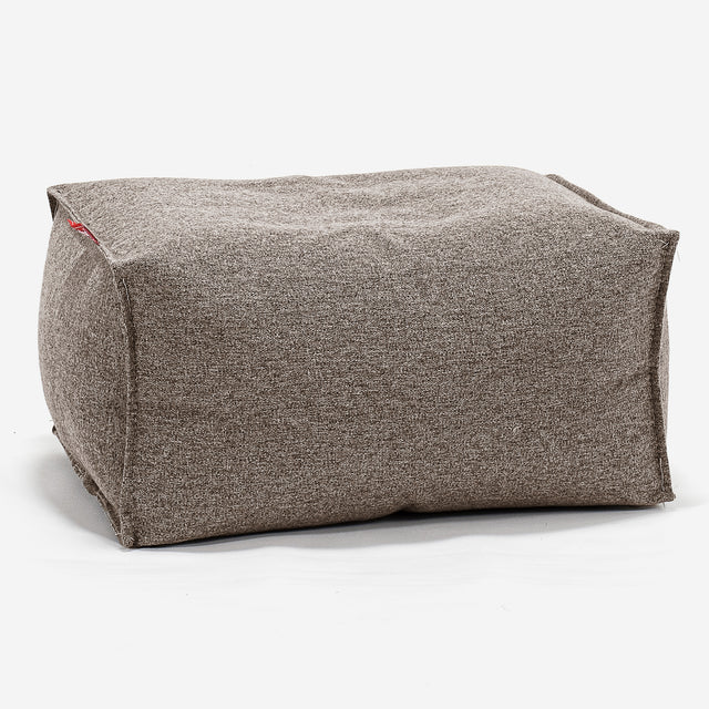 Pouf Poggiapiedi - Tessuto in Lana Interalli Biscotto 01