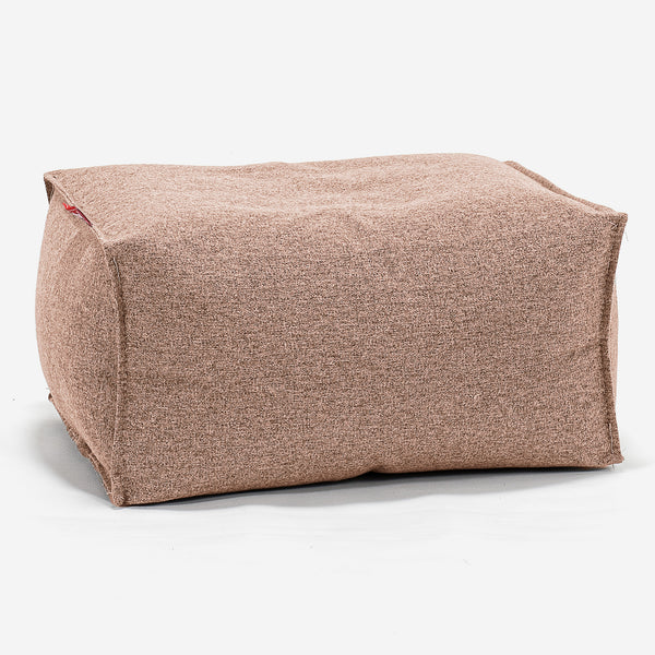 Pouf Poggiapiedi - Tessuto in Lana Interalli Sabbi 01