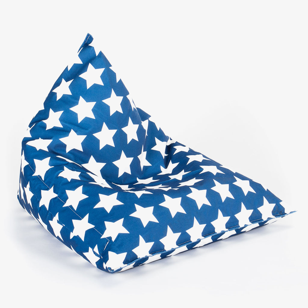 Pouf Poltrona Relax Per Bambini, Sacco - Motivo per Bambini Stella Blu 01