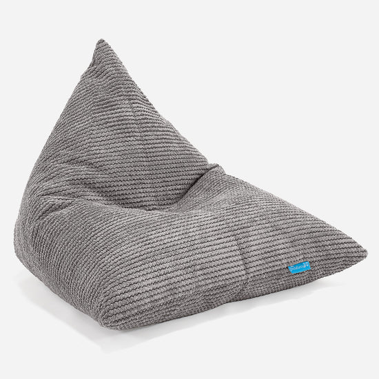 Pouf Poltrona Relax Per Bambini, Sacco - Pompon Carbone Grigio 01