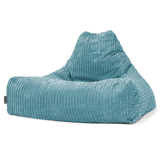 Pouf Poltrona Relax Sacco - Velluto a Coste Egeo Blu 01