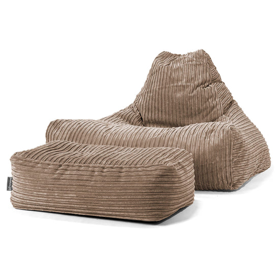 Pouf Poltrona Relax Sacco - Velluto a Coste Moca 02