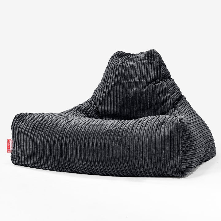 Pouf Poltrona Relax Sacco - Velluto a Coste Nero 01