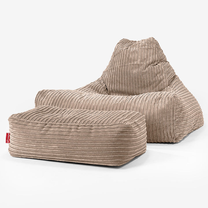 Pouf Poltrona Relax Sacco - Velluto a Coste Sabbi 02