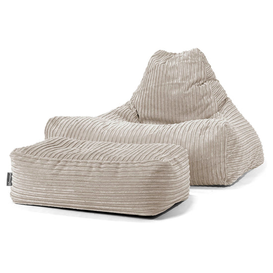 Pouf Poltrona Relax Sacco - Velluto a Coste Visone 02