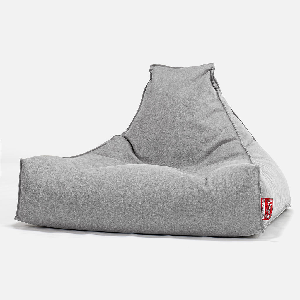 Pouf Poltrona Relax Sacco - Denim Effetto Consumato Grigio 01