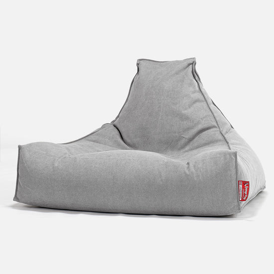 Pouf Poltrona Relax Sacco - Denim Effetto Consumato Grigio 01