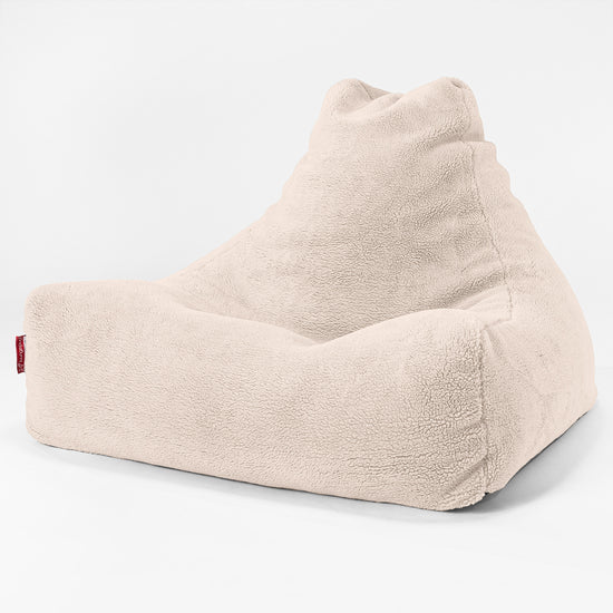 Pouf Poltrona Relax Sacco - Eco-pelliccia Orsacchiotto Panna 01