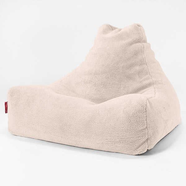 Pouf Poltrona Relax Sacco - Eco-pelliccia Orsacchiotto Panna 01