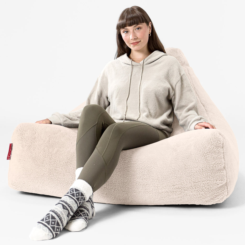 Pouf Poltrona Relax Sacco - Eco-pelliccia Orsacchiotto Visone 02