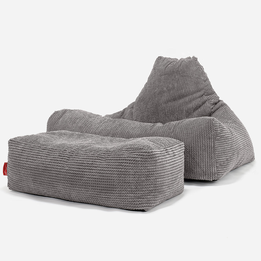 Pouf Poltrona Relax Sacco - Pompon Carbone Grigio 02