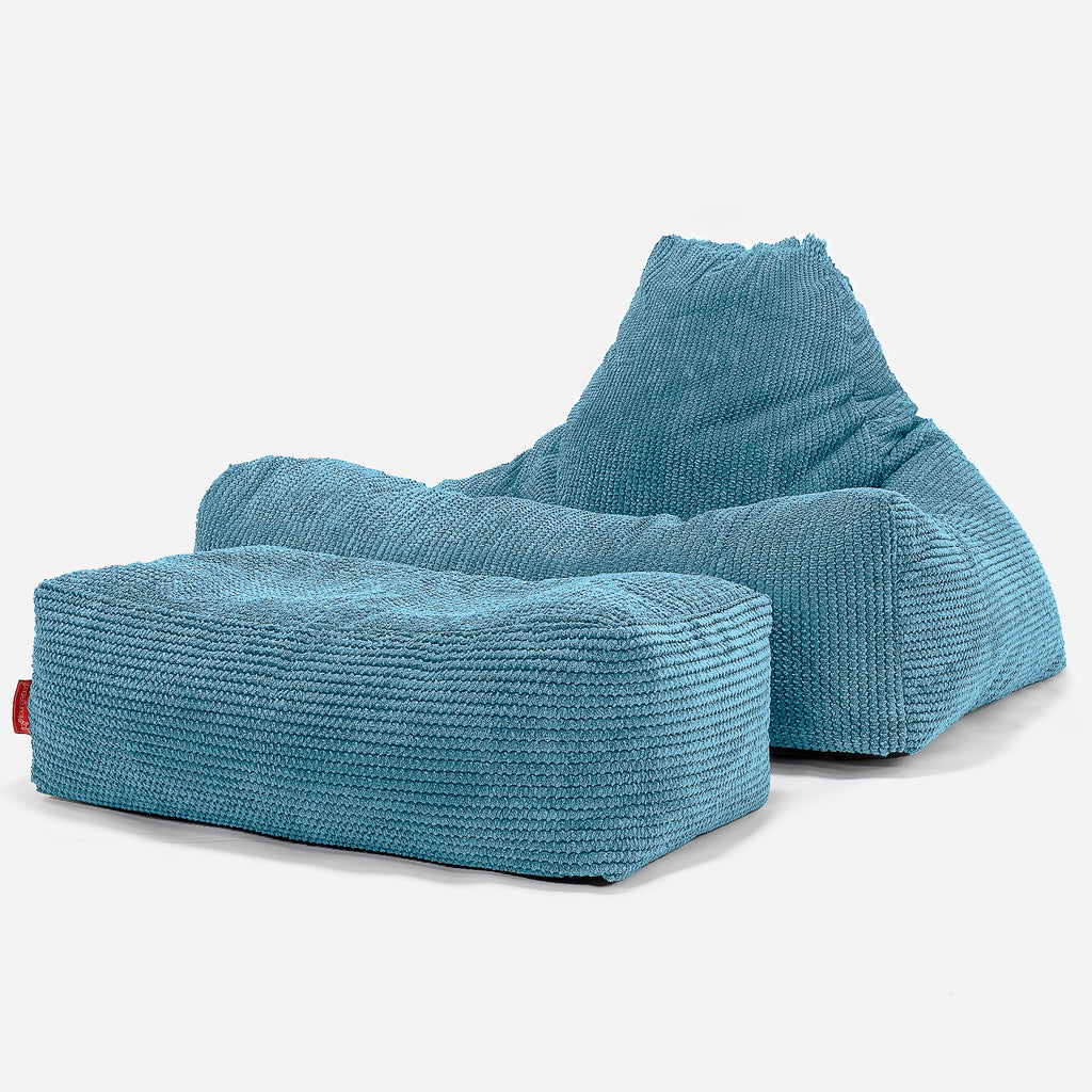 Pouf Poltrona Relax Sacco - Pompon Egeo Blu 02