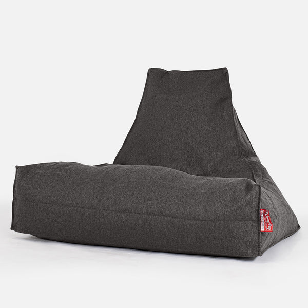 Pouf Poltrona Relax Sacco - Tessuto in Lana Interalli Grigio 01