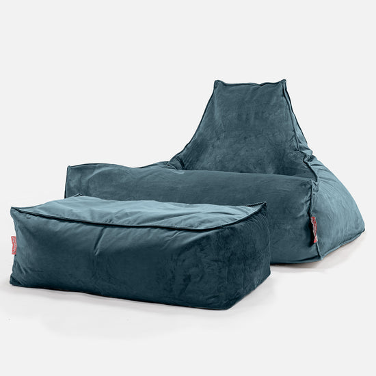 Pouf Poltrona Relax Sacco - Velluto Alzavola 02
