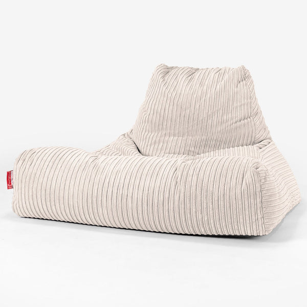 Pouf Poltrona Relax XXL, Sacco - Velluto a Coste Avorio 01