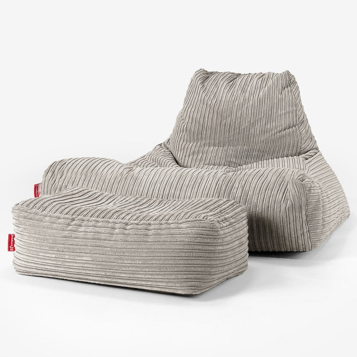 Pouf Poltrona Relax XXL, Sacco - Velluto a Coste Visone 02