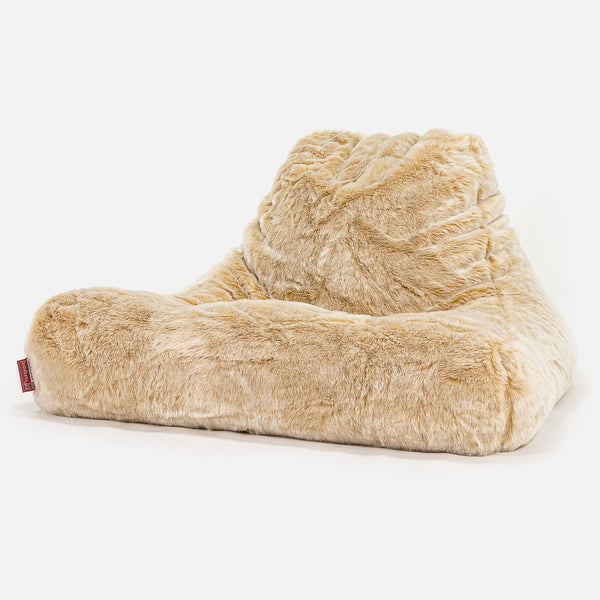 Pouf Poltrona Relax XXL, Sacco - Finta Pelliccia Bianco 01