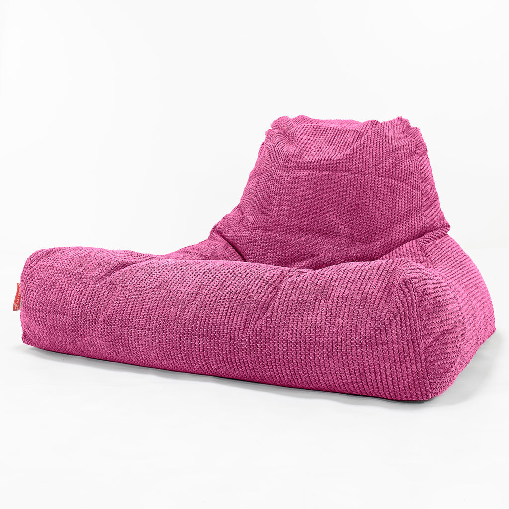 Pouf Poltrona Relax XXL, Sacco - Pompon Rosa 01