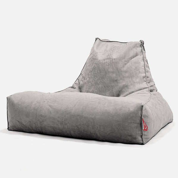 Pouf Poltrona Relax XXL, Sacco - Velluto Argento 01