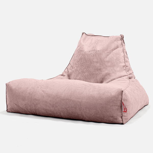 Pouf Poltrona Relax XXL, Sacco - Velluto Rosa 01