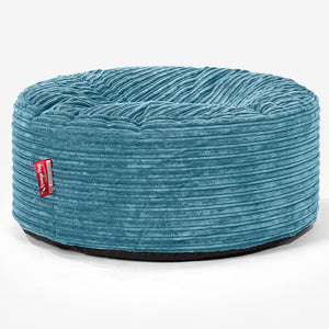 Pouf Rotondo - Velluto a Coste Egeo Blu