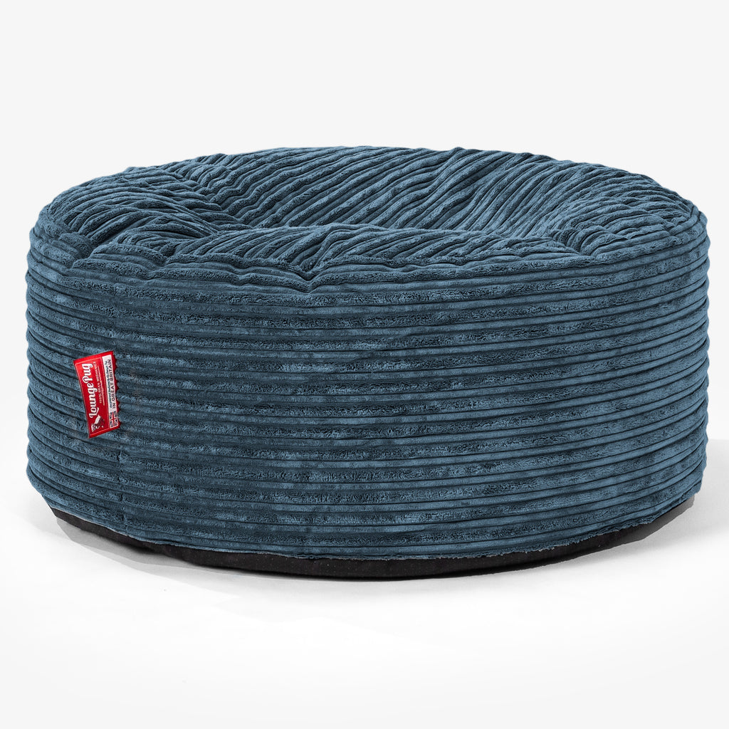 Pouf Rotondo - Velluto a Coste Navy 01