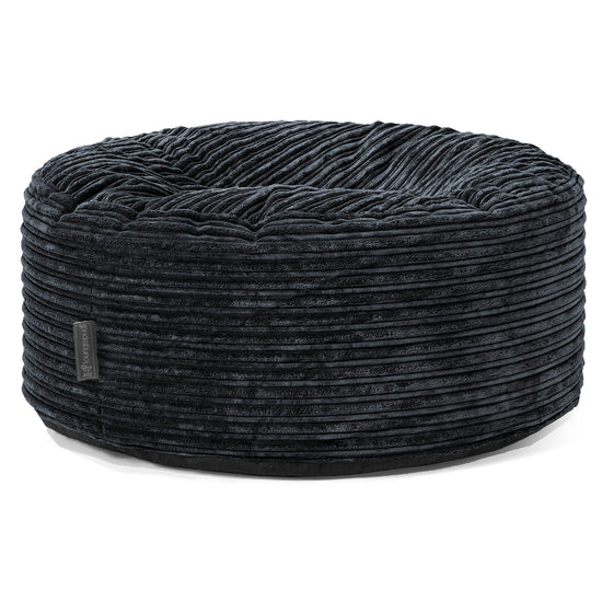 Pouf Rotondo - Velluto a Coste Nero 01