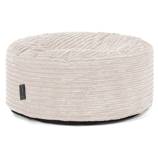 Pouf Rotondo - Velluto a Coste Avorio 01