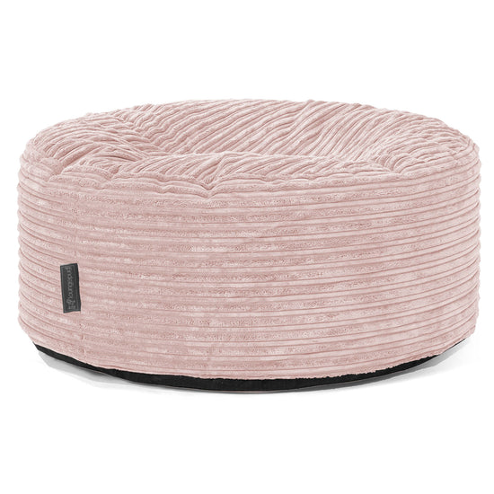 Pouf Rotondo - Velluto a Coste Rosa Cipria 01