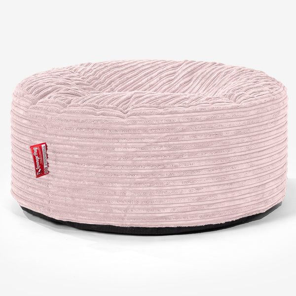 Pouf Rotondo - Velluto a Coste Rosa Cipria 01