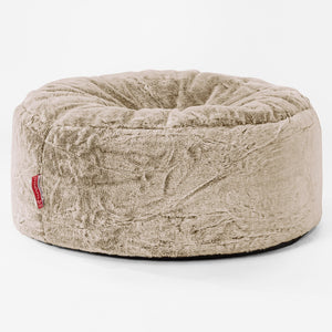 Pouf Rotondo - Eco-pelliccia di Coniglio Marrone dorato