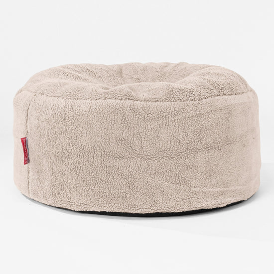 Pouf Rotondo - Eco-pelliccia Orsacchiotto Visone 01
