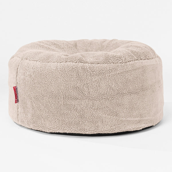 Pouf Rotondo - Eco-pelliccia Orsacchiotto Visone 01
