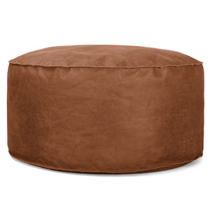 Pouf Rotondo - Pelle Effetto Vintage Tenné