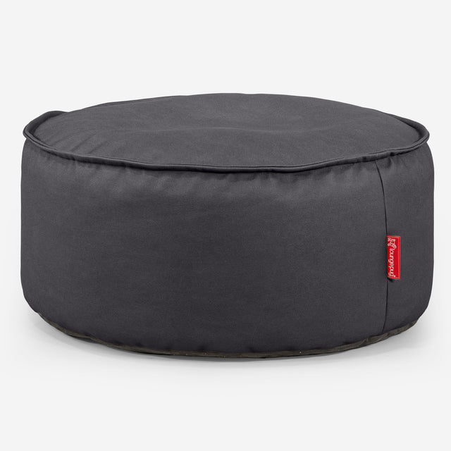 Pouf Rotondo - Pelle Vegana Nero 01