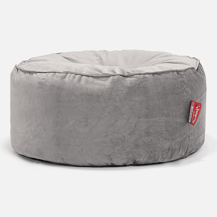 Pouf Rotondo - Velluto Argento 01
