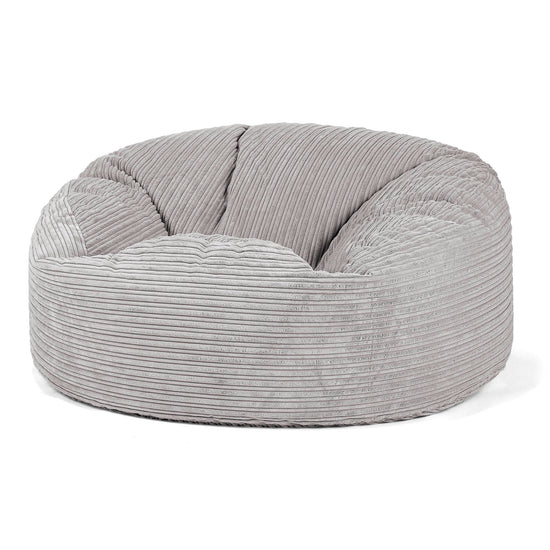 Pouf Sacco Gigante 'Mammut' - Velluto a Coste Alluminio Argento 01
