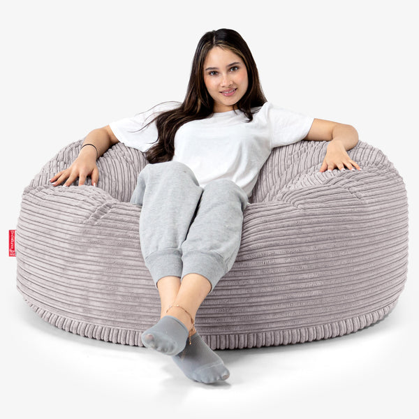 Pouf Sacco Gigante 'Mammut' - Velluto a Coste Alluminio Argento 01