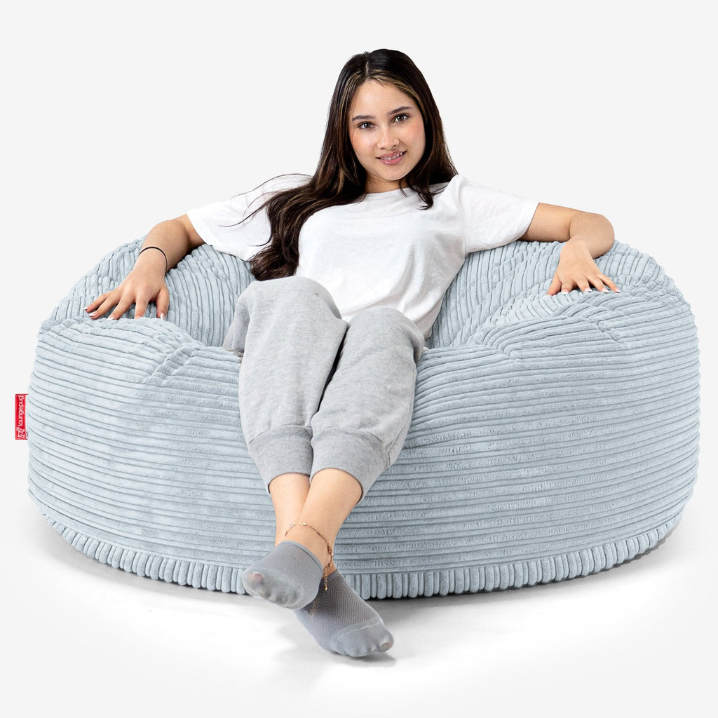 Pouf Sacco Gigante 'Mammut' - Velluto a Coste Bebè Blu 01