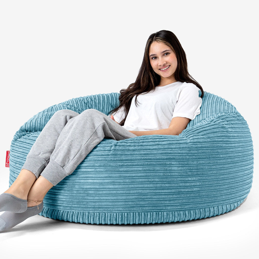 Pouf Sacco Gigante 'Mammut' - Velluto a Coste Egeo Blu 04