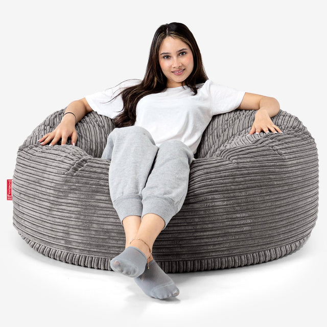 Pouf Sacco Gigante 'Mammut' - Velluto a Coste Grafite 01