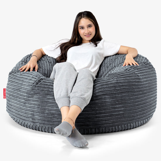 Pouf Sacco Gigante 'Mammut' - Velluto a Coste Ardesia 01