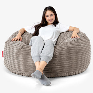 Pouf Sacco Gigante 'Mammut' - Velluto a Coste Grigio Tortora