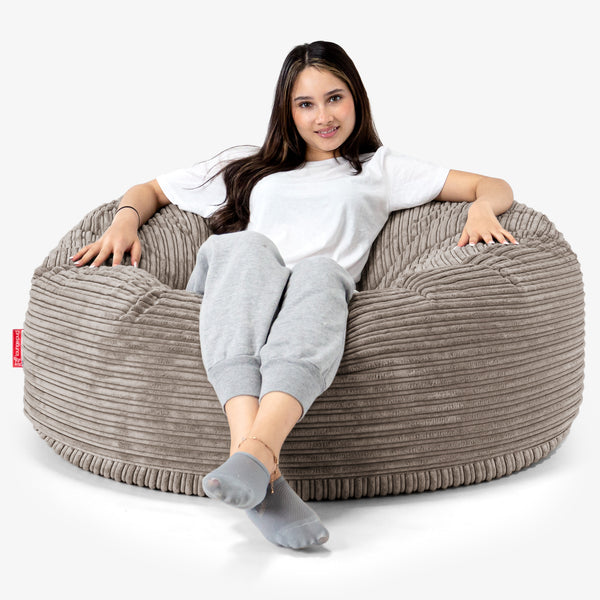Pouf Sacco Gigante 'Mammut' - Velluto a Coste Grigio Tortora 01