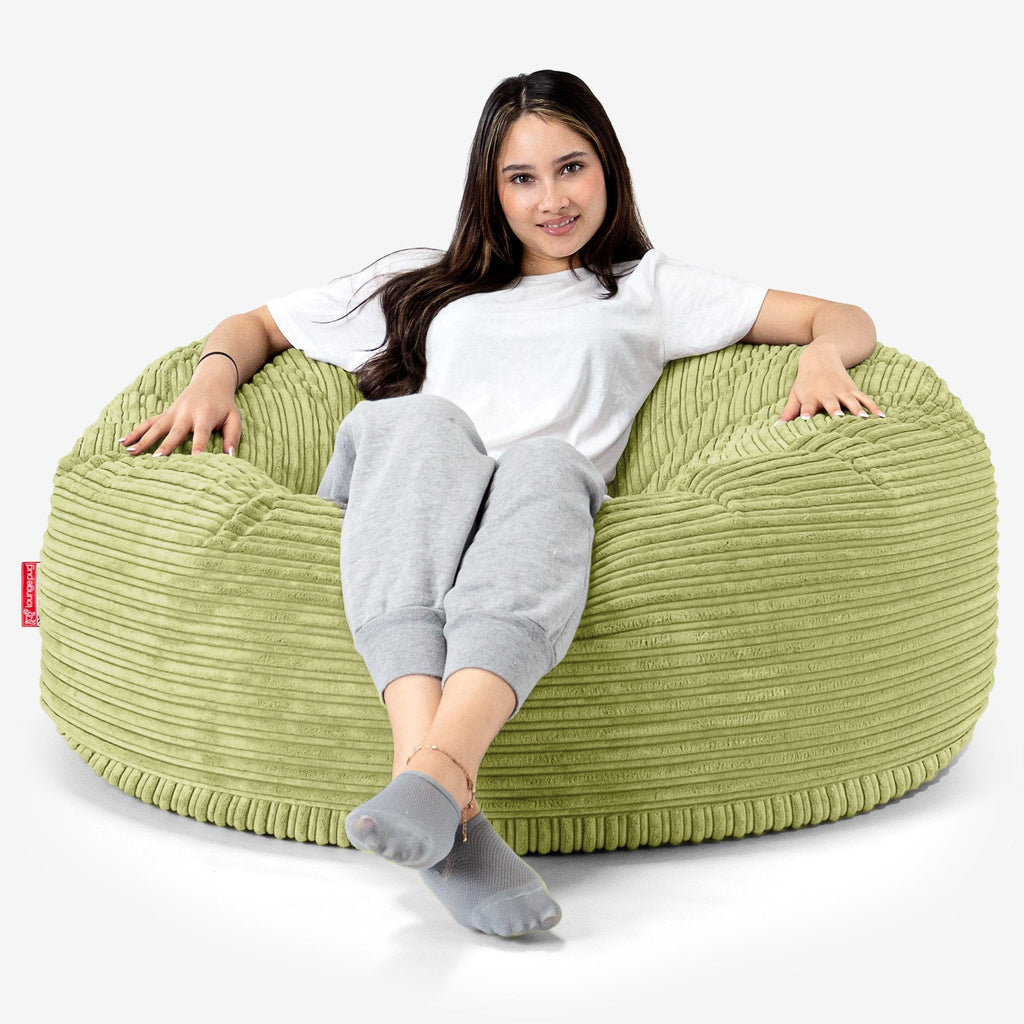Pouf Sacco Gigante 'Mammut' - Velluto a Coste Lime 01