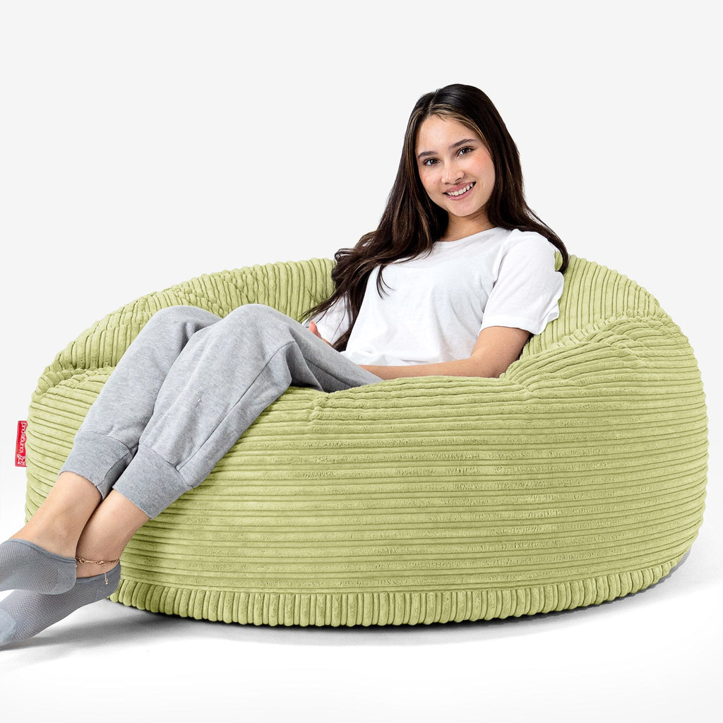 Pouf Sacco Gigante 'Mammut' - Velluto a Coste Lime 04